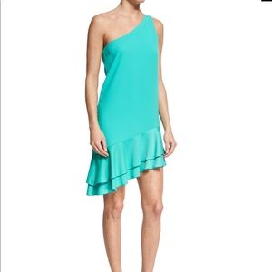 Trina Turk Lunaria One Shoulder Flounce Dress